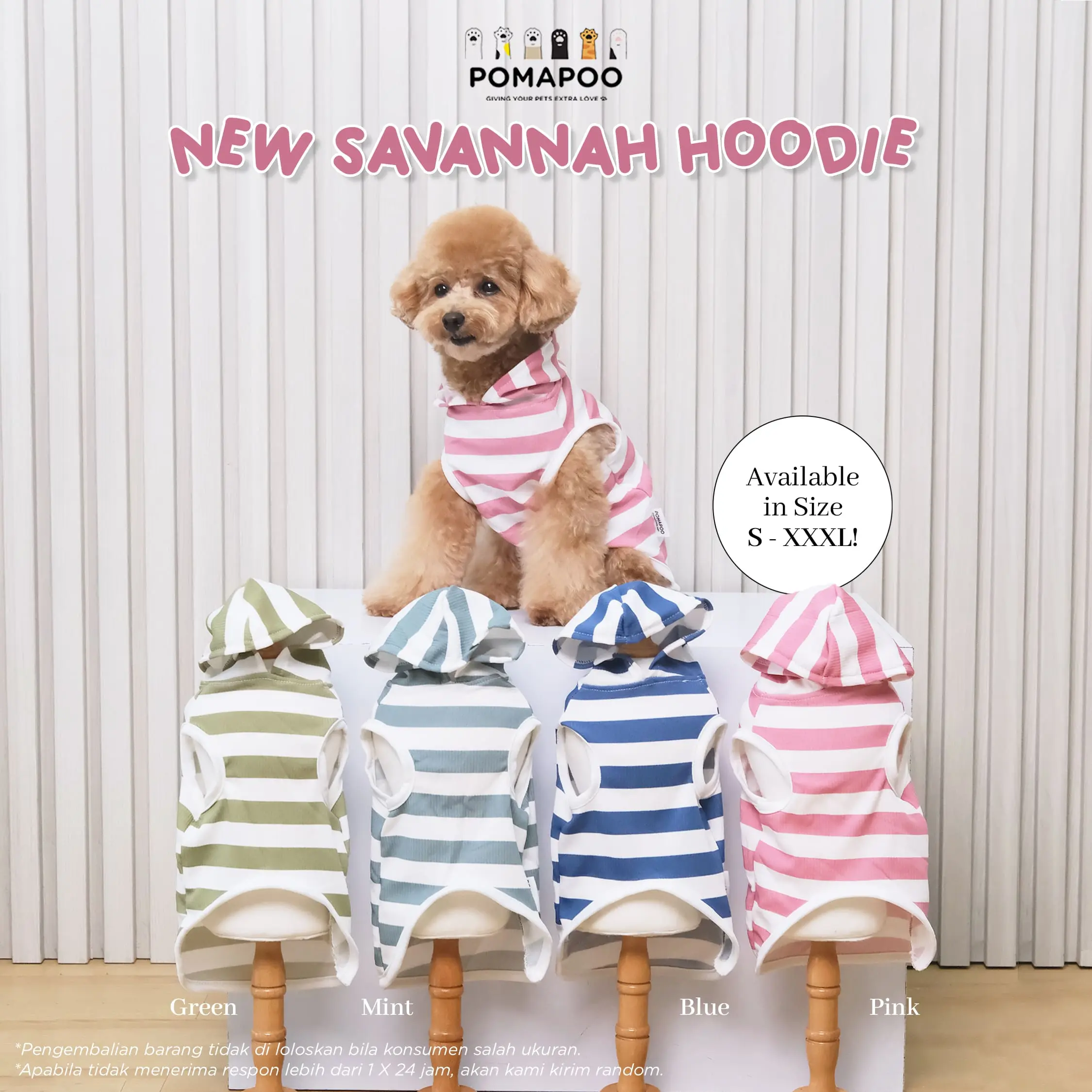 POMAPOO - Baju Kucing dan Baju Anjing Savannah Hoodie