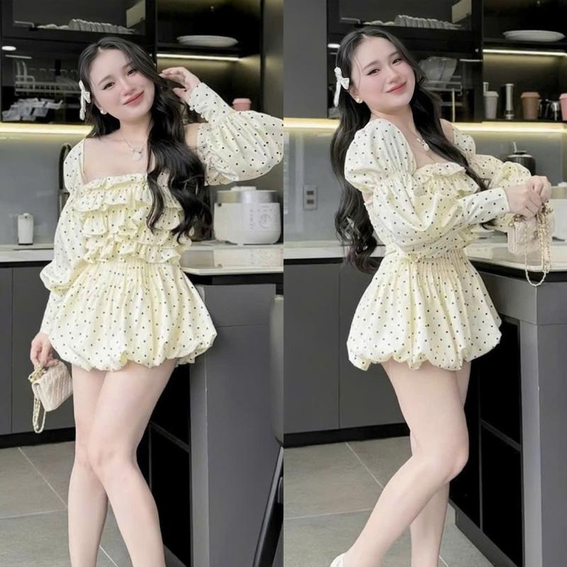 Set dồ nữ 3 món áo trong 2 dây dạng tầng kèm khoác ngoài dài tay mix chân váy bí ngắn xinh xắn dành cho nàng di chơi,di phố.