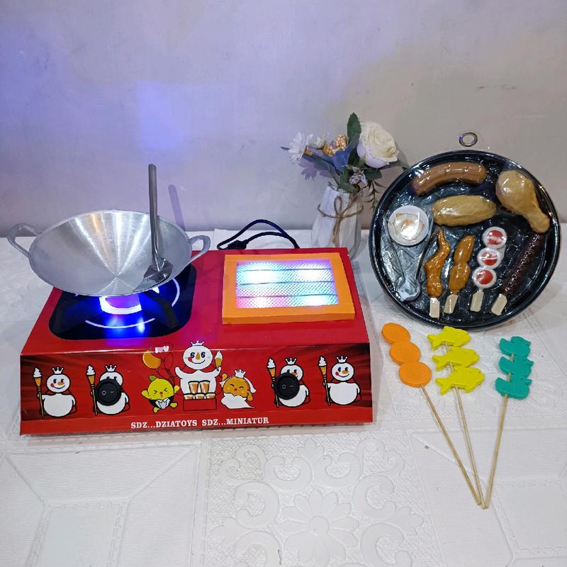 KOMPOR MAINAN 2 TUNGKU +BAKARAN BISA NYALA PAKE LAMPU LED# DORAEMON 1