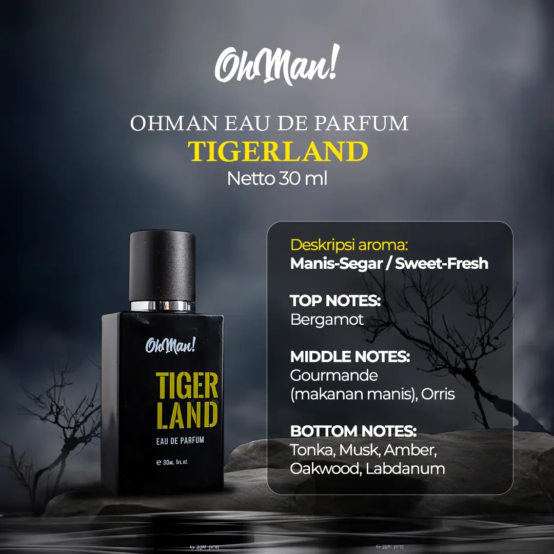 OhMan! Eau De Parfum Tiger Land 30 ml parfum untuk Pria