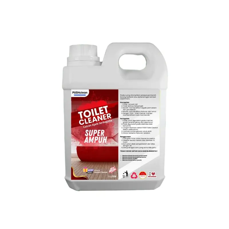PUSHCLEAN TOILET CLEANER CAIRAN PEMBERSIH KAMAR MANDI WARNA PINK PEMBERSIH KERAK TOLET CLOSET KRAN WASTAFEL TOREN 2