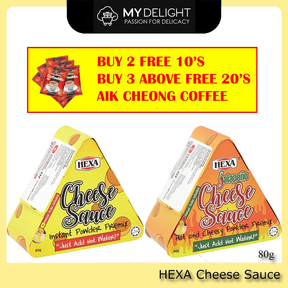 (80g) HEXA Cheese Sauce Instant Powder Premix Jalapeño Hot and Cheesy Powder Premix Nacho Dip Cheese Sauce