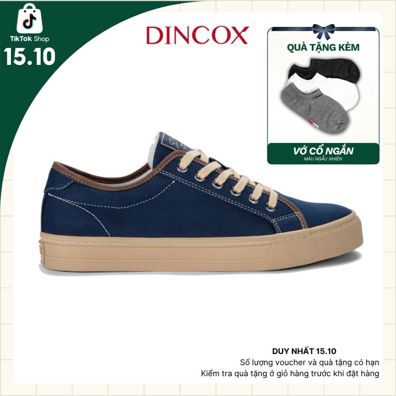 Giày Sneaker Đế Bằng Vải Canvas Nam Nữ E12 Dark Navy Chính Hãng Dincox Shoes