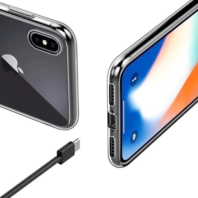 IPHONE 16 16 PLUS 16 PRO 16 PRO MAX 15 15 PLUS 15 PRO 15 PRO MAX X XS XR XS MAX 11 11 PRO 11 PRO MAX 12 Pro Max 13 Pro max 14 PRO MAX Mini Sotfcase Bening Clear Case Silikon Transparan 2MM 6