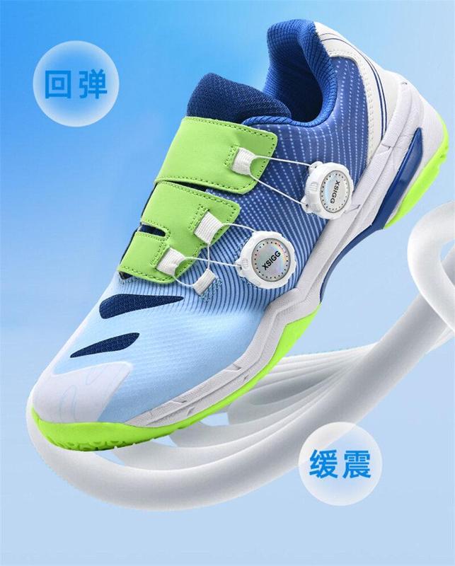 Product Introduction of 36-46 Professional Badminton Shoes for Men Double Rotating Buckle Tennis Shoes Wear-resistant Non-slip Table Tennis Shoes Couple's Training and Competition Sneakers Plus Size 11