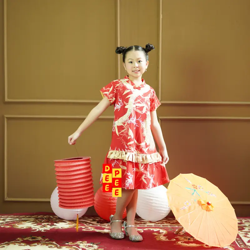 Gaby dress red bamboo 1-6 tahun terusan imlek anak perempuan deepeekids 3
