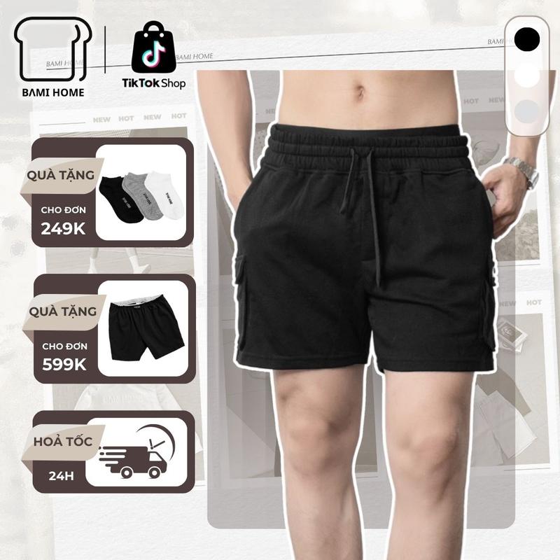 Quần short nam CARGO BAMIHOME, chất vải nỉ chân cua thoáng khí, thấm hút tốt, form trên gối QN29