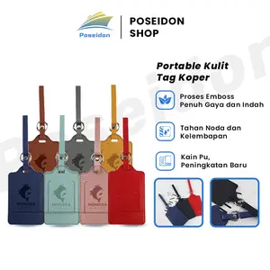 Tag Label Koper Bagasi Gantungan Label Nama Tas Luggage Tag / Portable PU Kulit Bagasi Tag Koper Pengidentifikasi Label Bagasi Papan Tas Tag Nama ID Alamat pemegang Paspor Perjalanan Kartu / Portable PU Kulit Bagasi Tag Koper Pengidentifikasi Label Bagasi
