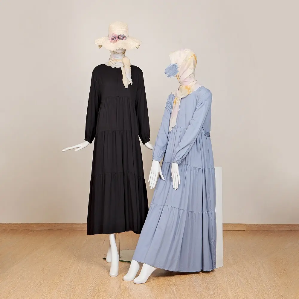 Cassandra Basic Dress Bahan Rayon Twill Busui Gamis Rayon Gamis Busui Size S-XL Kantong Karet