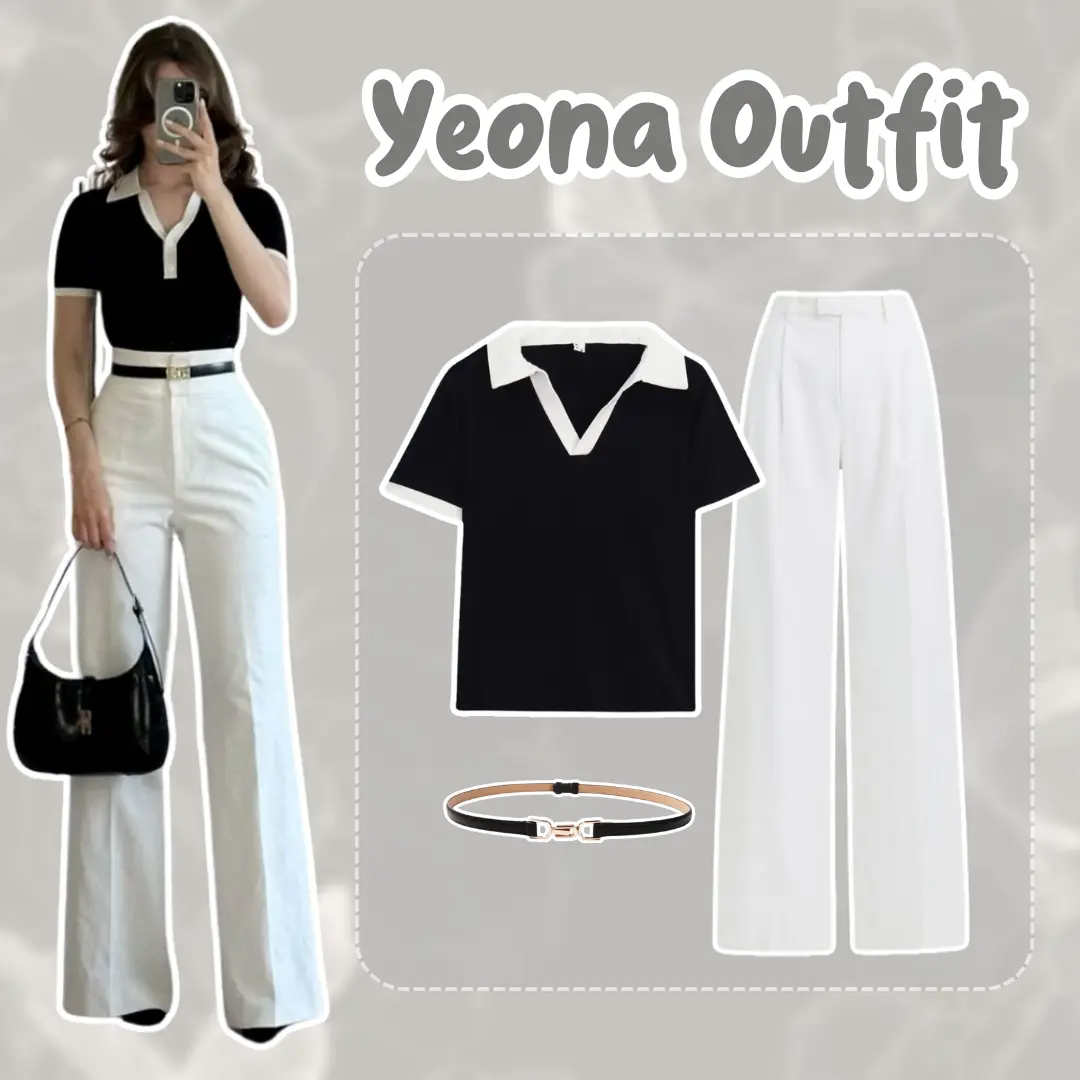 Yeona Outfit Set [ Kaos + Celana Kulot + Belt ] OOTD Korean Simple Cocok Untuk Hangout dan Ngampus