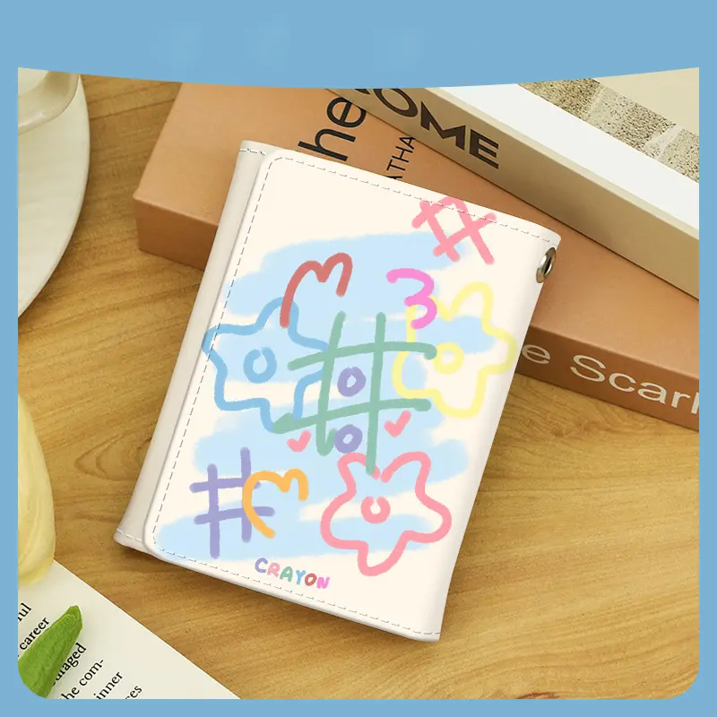 Ví Graffiti Hoạt Hình, Dễ Thương Và Phổ Biến Ở Hàn Quốc, Ví Đa Năng, Thời Trang, Nhỏ Gọn 0