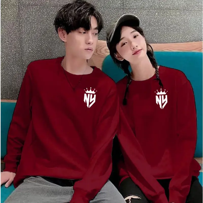Atasan Lengan Panjang Couple Isi 2 Alya Edisi Logo QueeNY dan KingNY / Baju Couple / Kaos Couple Pasangan 3