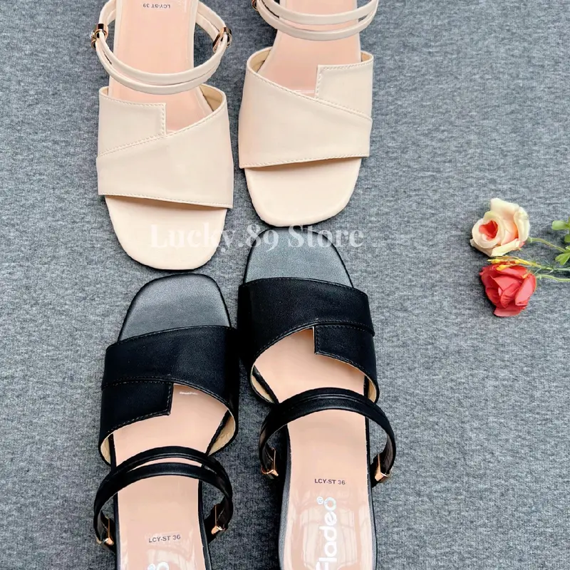 FLADEO Sendal Wanita Heels 5cm Sandal Elegant Hak 5 cm Tali Belakang Shoes 1