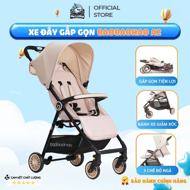Xe Đẩy Cho Bé Chính Hãng Baobaohao A2, Xe Đẩy Gấp Gọn Điều Chỉnh 3 Tư Thế, Có Giảm Xóc An Toàn