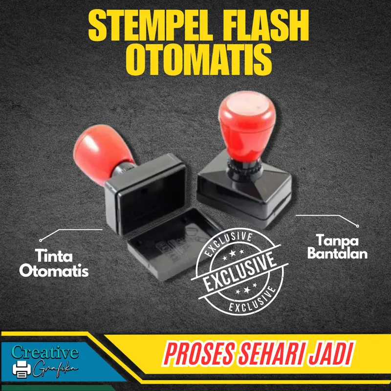 STEMPEL CUSTOM  FLASH OTOMATIS 1 WARNA - 2 WARNA - 3 WARNA 0