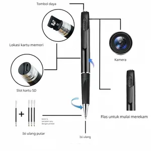 2-in-1 pena multifunksional dan kamera, mini kamera kecil, kamera tersembunyi, high-definition 1080p, remote viewing on mobile phone, SD card storage Wifi Cctv Camera