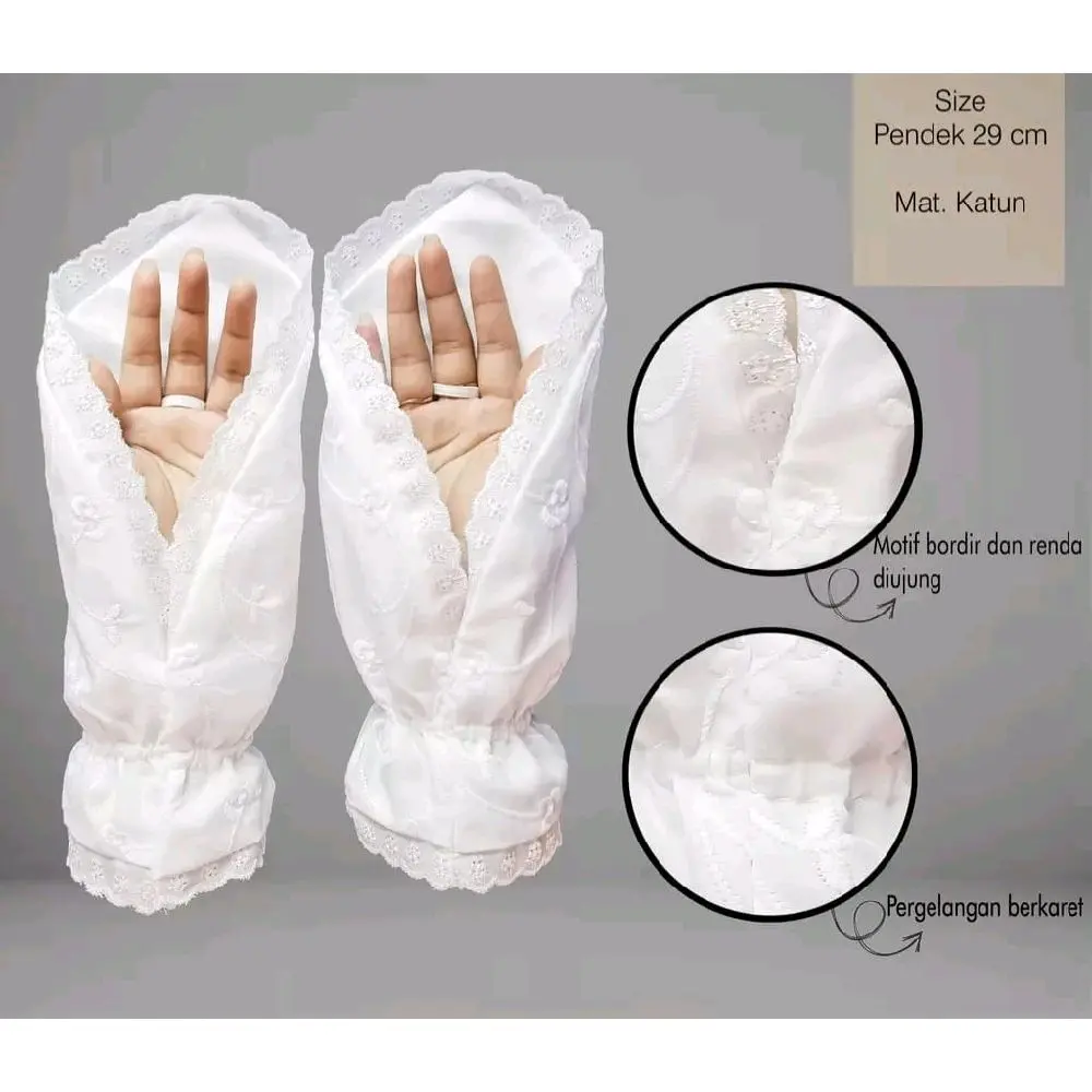 Sarung Tangan Haji dan Umroh Wanita / sarung Tangan sholat wanita / Perlengkapan Haji dan Umroh