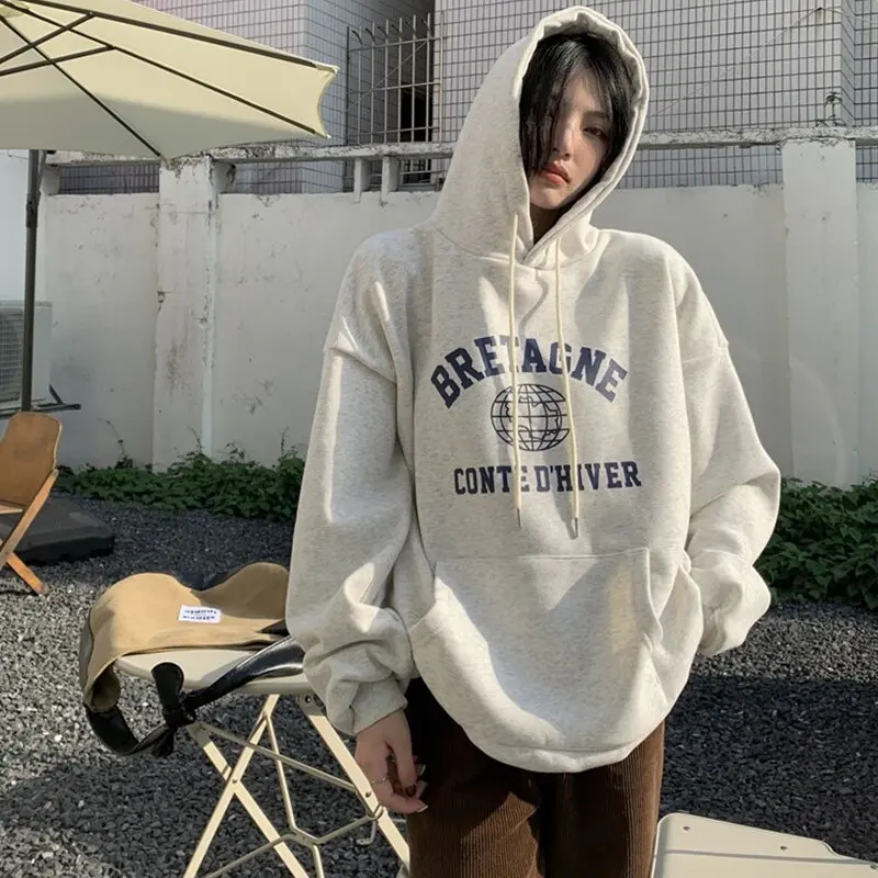 Hoodie Sweater BRETAGNE Jumper Fleece hoodie korean style pria BIG SIZE Unisex Korean Style Jaket Sweatshirts korean style S M L XL 2XL 3XL 4XL 5XL 6XL 2