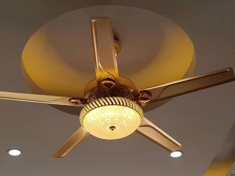 Có Dây Cáp Treo Kèm Chốt An Toàn Quạt Trần 5 Cánh - 1M35 - Điều Khiển 6 Cấp Độ Gió Cực Mát và 3 Chế Độ Ánh Sáng - Dùng cho Mọi Không Gian Nhà Việt - Fan QuạT