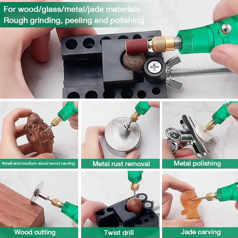 BOR MINI 12V DC - Gerinda Mini Listrik Multifungsi, Alat Ukir Kayu & Poles, Engraver + Amplas, Kecepatan Tinggi , Cocok untuk Kerajinan & DIY - COD-Dikirim dalam waktu 24 jam 6