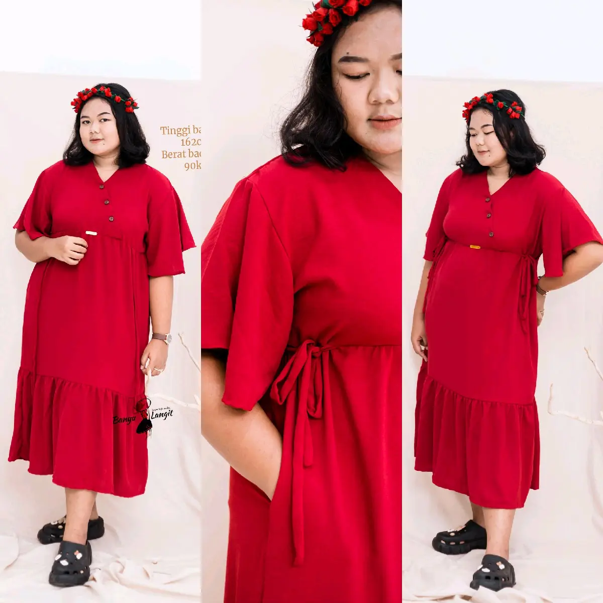 DressDaster Kimono Lonceng JUMBO LD120 Crinckle Kancing Busui Anggun Cantik Menyusui Nyaman