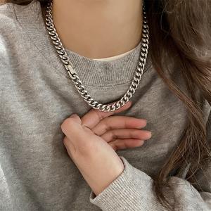 ステンレススチールネックレスカップルキューバNKチェーン男性女性ヒップホップファッションアクセサリー