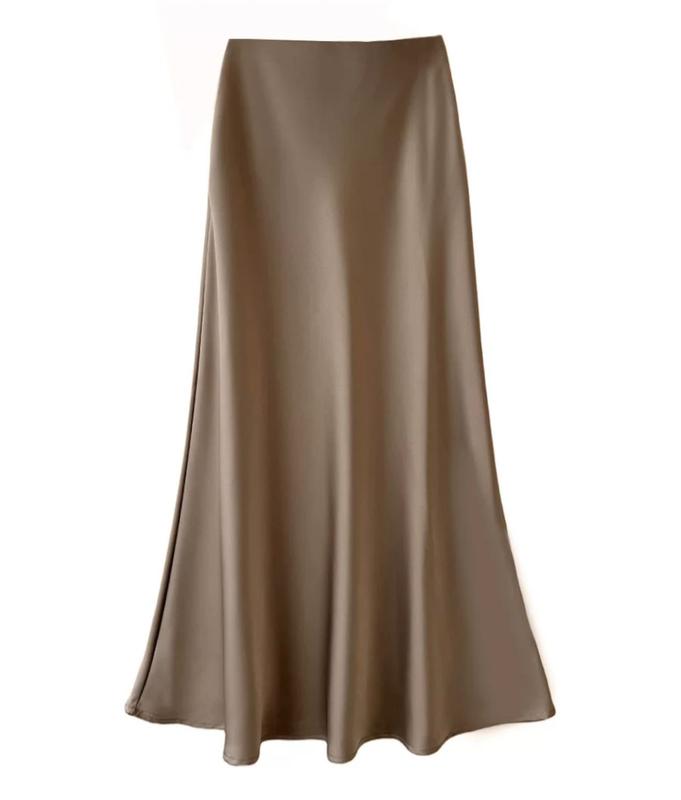 Shenel Rok Satin Maxi Premium Satin Long Skirt 6889 Rok Satin Panjang Rok Duyung Satin Rok Kekinian Bawahan Muslimah Trendy Hijab silk outfit z 7