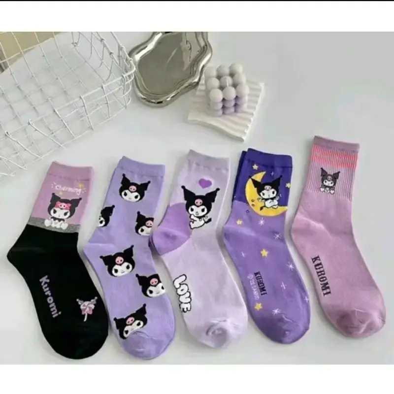 ( PAKET 6 PASANG ) KAOS KAKI ANAK MOTIF KARAKTER KUROMI - KAOS KAKI ANAK PEREMPUANA UKURAN 4-8 TAHUN Fashion spandeks 5-6 tahun 1