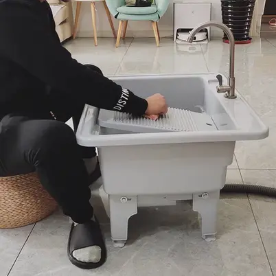 Wastafel Portable Cuci Alat Pel / Balkon Dengan Kolam Renang Slot Pel Cuci Papan Cuci / Kolam Pel Toilet NSO