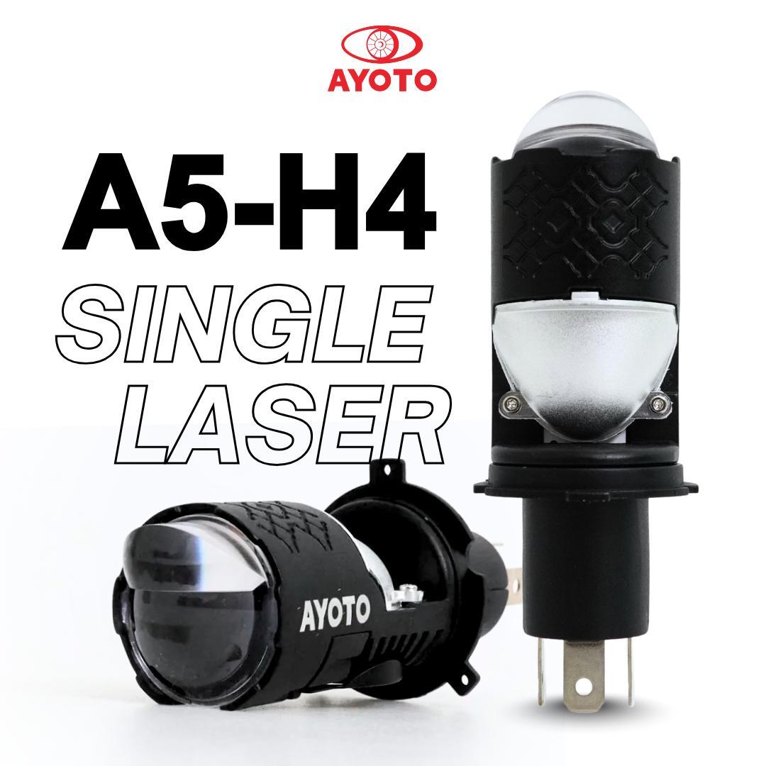 (BD) AYOTO LAMPU UTAMA MOBIL MOTOR LED A5 SOCKET H4 KAKI 3 PREMIUM HI LOW BEAM 38 WATT SUPER TERANG 3 WARNA CAHAYA