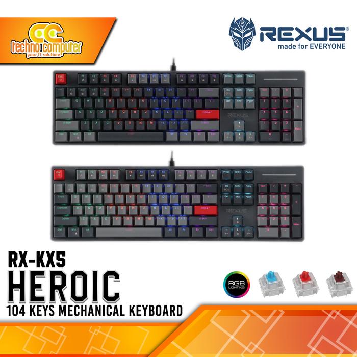 Gambar KEYBOARD GAMING REXUS HEROIC KX5 Mechanical - Gaming Keyboard dari Techno Computer Bali Kota Denpasar Tokopedia