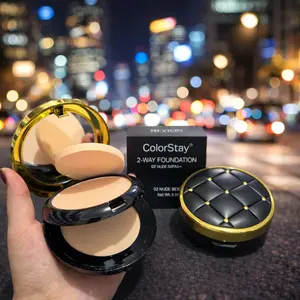 [1pcs] rvln Bedak Wajah 2in1 Foundation | Foundation Anti Ribet - Hasil Halus Seharian Full Coverage & Tahan Lama Waterproof