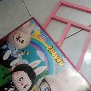 papan tulis anak Labubu dan kuromi gratis  Penghapus dan spidol Putih Belajar Asli
