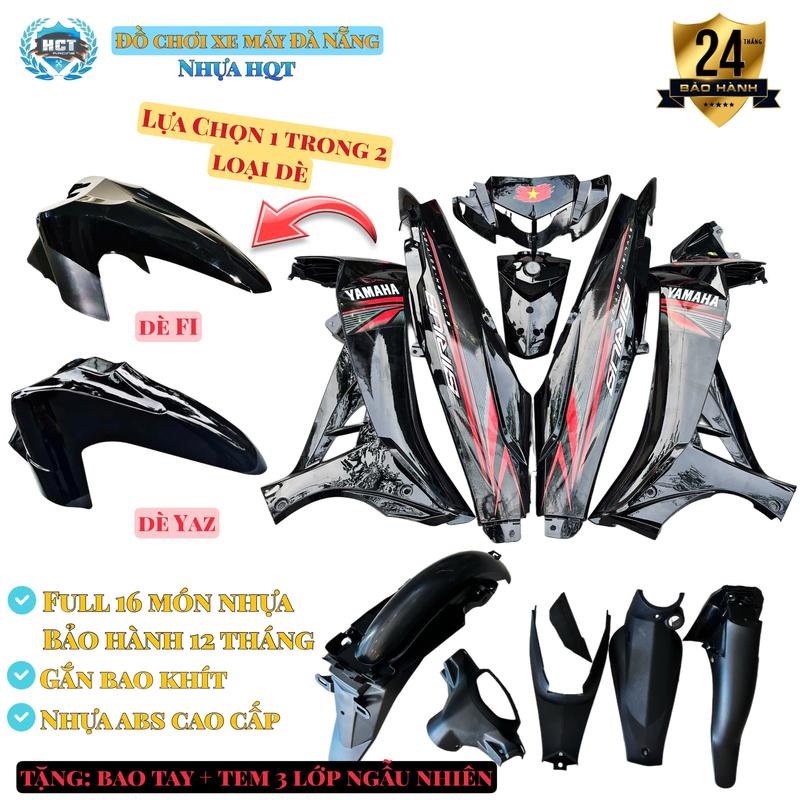 Dàn áo Sirius NHỰA TRẮNG CAO CẤP + Tặng Kèm TEm 3 lớp vê tự dán Bảo hành 2 năm LƯU Ý Sẵn Ốp Hello Gắn Chóa Nhỏ - Nạ 3 lỗ - Thương Hiệu Chính Hãng HQT Phụ Kiện Phụ Tùng