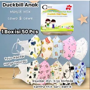 [SONARAYA] MASKER DUCKBILL ANAK MOTIF LUCU 1 BOX ISI 50PCS MURAH Fashion
