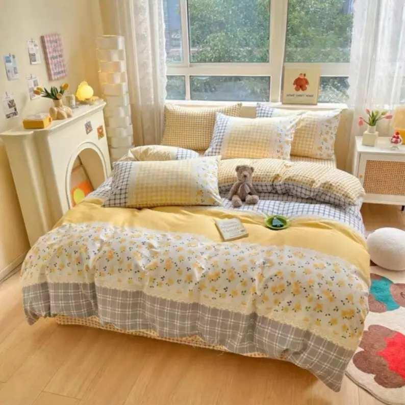 SPREI HOMEMADE AESTHETIC SIZE 120 160 180 x 200 SUDUT KARET | SEPREI KARAKTER BUNGA FREE SARUNG BANTAL SARUNG GULING