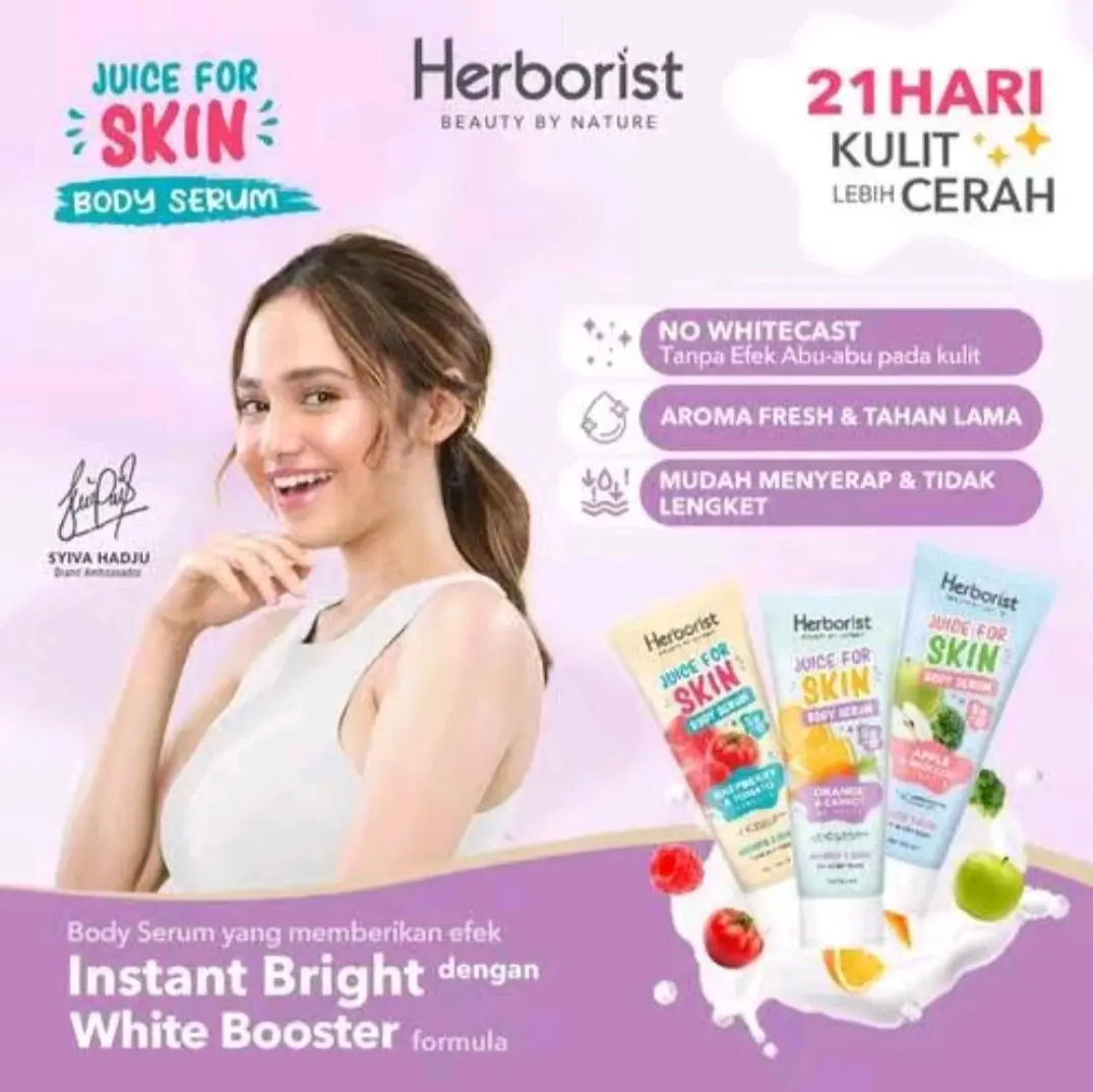 Herborist body serum 180ml varian random mencerahkan vitamin berry orange