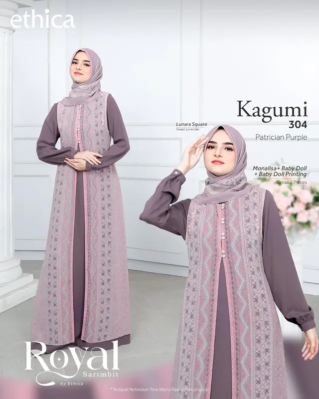 SARIMBIT/SERAGAM LEBARAN KELUARGA | BAJU LEBARAN TERBARU 2024 | ROYAL 11 PATRICIAL PURPLE BY ETHICA 1