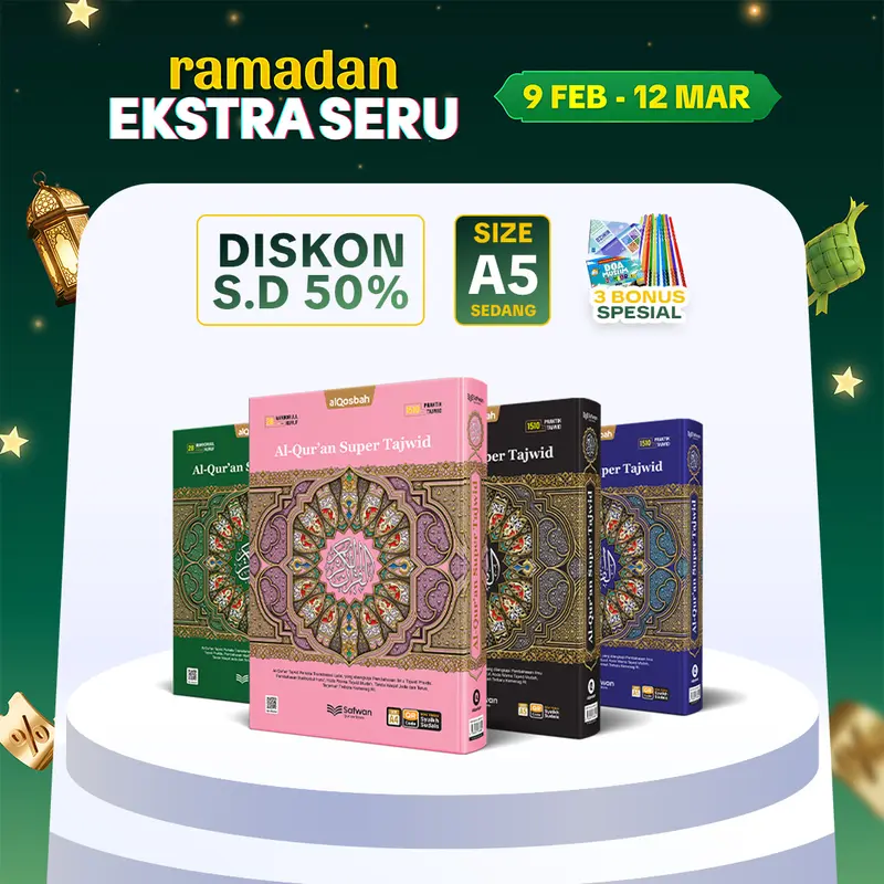 【Beli Al Quran Dapat 3 BONUS】Alquran Super Tajwid Ukuran Sedang A5 | Tajwid warna + latin perkata + tanda henti jeda + makhorjul huruf | BONUS tunji almasurat buku doa | mushaf alqur'an mudah tajwid praktis
