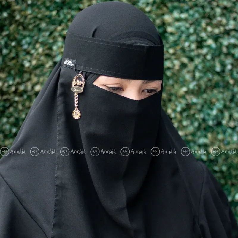 Niqab ped kaku merk bedoon+liontin rantai arab saudi panjang 35cm ( lokal ) 3