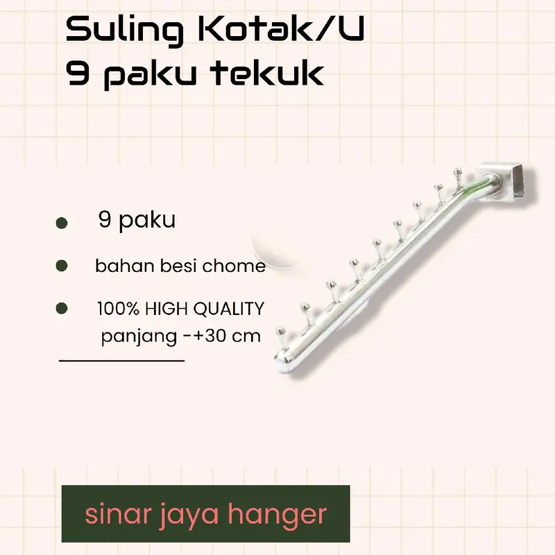 suling kotak display pakaian dll dari 12 paku 9 paku dan 6 paku Gantungan 1