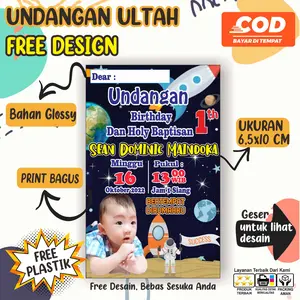 50 lembar Undangan Ulang tahun anak ( CUSTOM ) Card