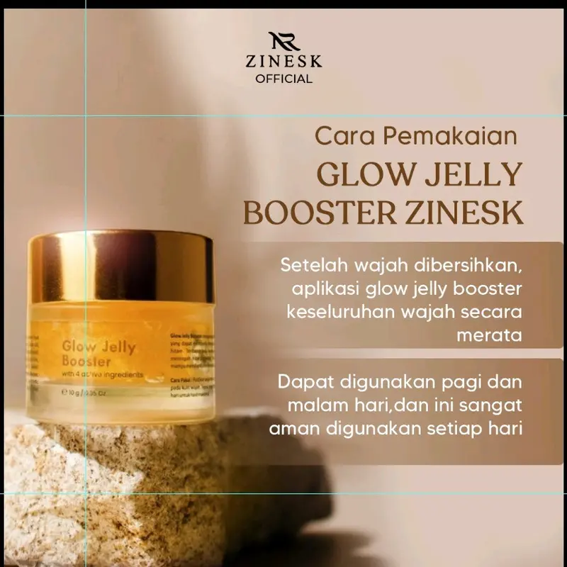 BUNDLING ZINESK GLOW JELLY BOOSTER+PLATINUM SUNSCREEN Moisturizer Wajah skincare mencerahkan 1