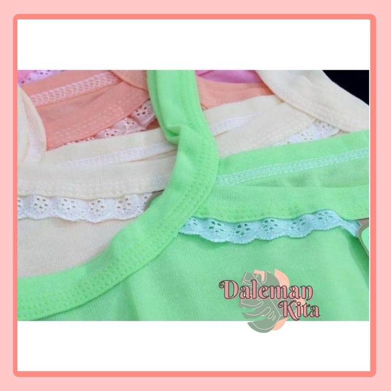 PAKET HEMAT 6pcs singlet renda pelangi + 6pcs celana strit tayet | paket daleman anak murah | setelan anak perempuan grosir kamisol 5