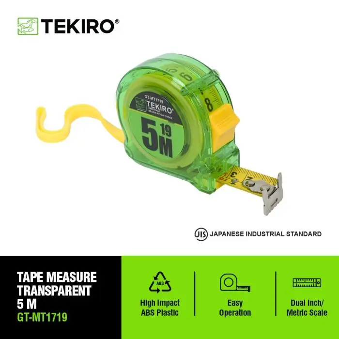 TEKIRO - Meteran Transparan (GT-MT17XX) 3M, 5M, 7.5M, 10M