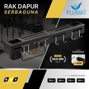 FLUSSO Rak Dinding Tempat Pisau & Sendok Dapur Serbaguna | Tempat Pisau Dinding Dapur