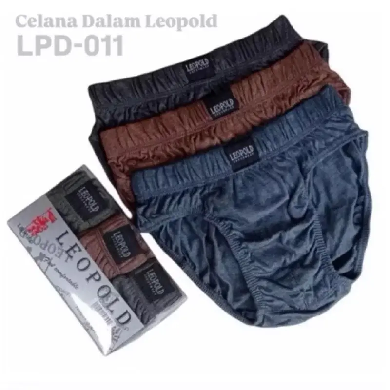 Celana Dalam Pria Leopold Art LPD-011 Comfort Men Briefs Isi 3 Pcs Bahan Katun Super Lembut Karet Nyaman Cowok  Dewasa  Boxer Pendek [1 Box]