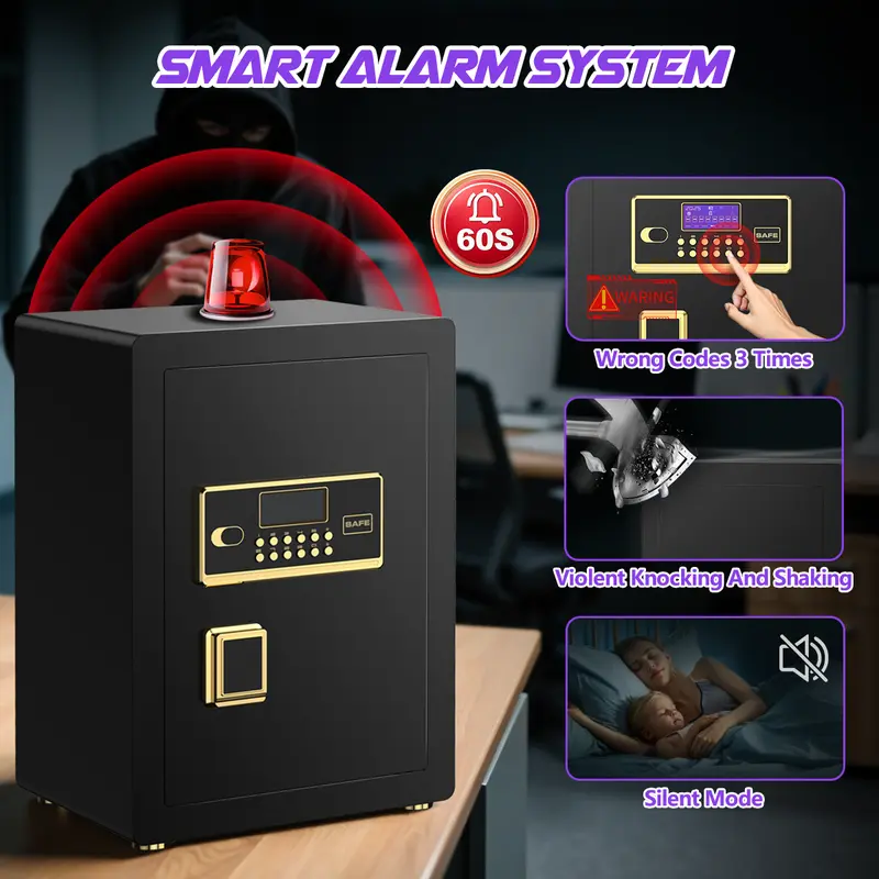 Product Introduction of TNTANTS 5.3 - 5.5 Cuft Large Safe Box. Digital Board. With Fireproof Document Bag & Alarm System for Home or Office Security. for Cash Jewerly Lock Adjustable Shelf 10