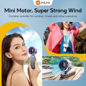 พัดลมมือถือ สะดวก ดีไซน์ Yodevoe × JISJIA ความจุแบตเตอรี่ขนาดใหญ่ 3000/4000mAh พับเก็บได้ แบบคล้องคอ เหมาะสำหรับการเดินทางง่าย ปรับความเร็วลมได้ 100 ระดับ