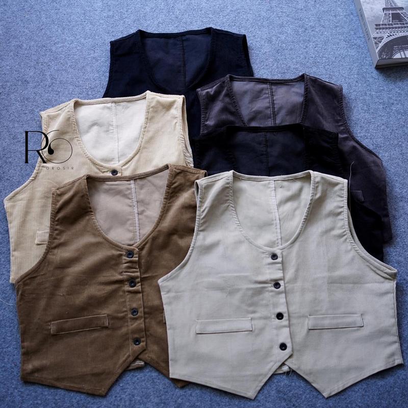 Sella Vest Corduroy Rompi Wanita Corduroy One set Wanita Kekinian Rompi Premium Emma Set Vintage Panjang Atasan Casual 6